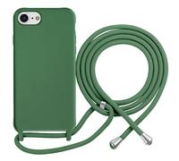 Coque pour iPhone 7 / 8 en TPU Premium Color Lace avec Cordon Tour de Cou Kaki