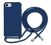 Coque pour iPhone 7 / 8 en TPU Premium Color Lace avec Cordon Tour de Cou Bleu marine