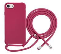 Coque pour iPhone 7 / 8 en TPU Premium Color Lace avec Cordon Tour de Cou Bordeaux