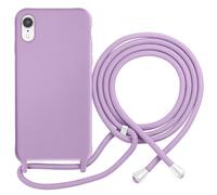 Coque pour iPhone XR en TPU Premium Color Lace avec Cordon Tour de Cou Lilas