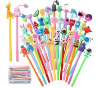 Moxiewell 30 Pcs Stylo Gel Kawaii, Petit Cadeau Anniversaire Enfants Invites, Shake Stylo Gel Kawaii avec Motifs Cartoon, Drôle Anti-Stress enfant, Cadeaux Anniversaire Enfants Invites