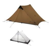MOXIHIKE 3FULGEAR Lanshan Tente de camping ultra légère pour 2 personnes, pour 3/4 saisons, 15D en nylon siliconisé, pour camping, escalade, randonnée (kaki, 4 saisons)