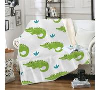 MOXINO 3D Crocodile Abstrait Couverture Polaire 150x200 cm Cartoon Animaux Plaid Couverture Chaude Douce Confortable Microfibre Sherpa Blanket Adulte Jeté de Canapé Couvre Lit 2 personnes(Motif 122-7)