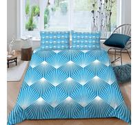 MOXINO 3D Géométrie Housse de Couette 200x200cm 2 Personne avec Fermeture Éclair 100% Microfibre Parure Doux Géométrie Parure de Lit avec 2 Taie d'oreiller 50x75(Motif 118-17)