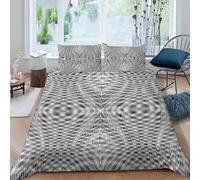MOXINO 3D Géométrie Housse de Couette 220x240cm 2 Personne avec Fermeture Éclair 100% Microfibre Parure Doux Abstrait Parure de Lit avec 2 Taie d'oreiller 50x75(Motif 107-19)