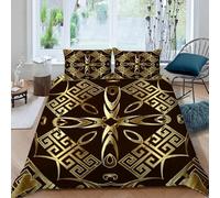 MOXINO 3D Géométrie Housse de Couette 220x240cm 2 Personne avec Fermeture Éclair 100% Microfibre Parure Doux Géométrie Parure de Lit avec 2 Taie d'oreiller 65x65(Motif 106-17)