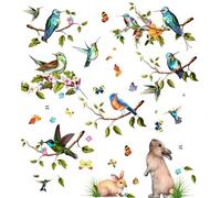 Moxled Lot de 9 feuilles d'autocollants pour fenêtre - Motif : printemps, fleurs et papillons - Réutilisables - Pour chambre d'enfant, Pâques, printemps