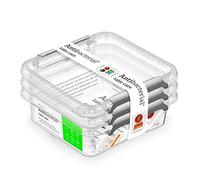 moxom Boîte de Rangement Antibactérienne set 3 pc 0,6 carré - Boite de Conservation Alimentaire Avec Couvercle 15 x 15 x 7,5 cm - de Rangement avec des Microparticules D'argent