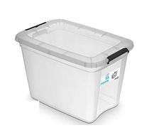 MOXOM ORPLAST RobuStore Lot de 6 boîtes avec clips - 55 l - 58 x 39 x 38 cm - Transparent