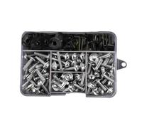 MOXSQFT Moto Kit Boulons Et Écrous Compatible avec Yamaha pour Blaster pour YFS200 Wolverine 350 Carénage De Moto pour Vis À Boulons Clips D'écrou Vis Borne De Batterie De Moto(Silver)