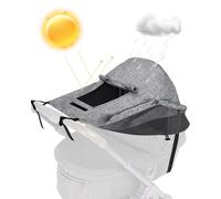 MOXTOYU Pare Soleil Poussette Universelle avec Toit Ouvrant Ventilé, Pare-Soleil Poussette Bébé Anti-UV Imperméable, Canopy Auvent Pare Soleil pour Nacelle Landau avec Sac de Rangement, Gris