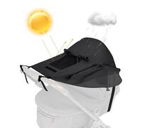 MOXTOYU Pare Soleil Poussette Universelle avec Toit Ouvrant Ventilé, Pare-Soleil Poussette Bébé Anti-UV Imperméable, Canopy Auvent Pare Soleil pour Nacelle Landau avec Sac de Rangement, Noir