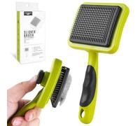 MOXYOY Brosse de toilettage pour chien et chat, peigne de toilettage autonettoyant avec bouton, outil de toilettage pour chiens de petite, moyenne et grande taille