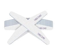 MOXYOY Lot de 10 limes à ongles, grain 180/240, émeri double face, lavables, outils professionnels pour la maison et le salon (blanc)