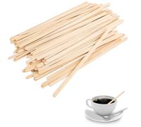 MOXYOY Lot de 100 agitateurs à café jetables en bois pour boissons chaudes, café, thé, cocktails pour bars, cafés et usage domestique (14 cm)
