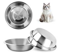 MOXYOY Lot de 3 gamelles en acier inoxydable pour chat - 14 cm - Assiette d'alimentation de rechange pour petit chat et chien