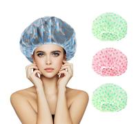 MOXYOY Lot de 4 bonnets de douche, imperméables pour cheveux longs, réutilisables avec bande élastique pour spa, salon, hôtel