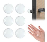MOXYOY Lot de 6 butées de porte, protections murales autocollantes en silicone transparent, protection ronde pour poignées de porte murales de réfrigérateur et armoires