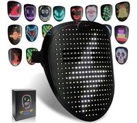 MOYACA Masque LED avec effets sonores et détection de gestes, masque de musique lumineux transformant avec effets sonores pour Halloween Rave Costume Noël Cosplay Anniversaire Mascarade Dj Parties