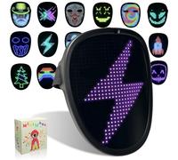 MOYACA Masque LED pour Enfants avec Détection de Geste, Masque Lumineux Halloween Transformateur de Visage Éclairé pour Étudiants, Costume Cosplay Fête