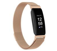 Moydolo Bracelet de rechange en maille d'acier inoxydable pour Fitbit Inspire, HR, 2 et Ace 2 - Compatible avec les hommes et les femmes, Large