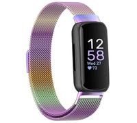 Moydolo Bracelet de rechange réglable en maille d'acier inoxydable compatible avec Fitbit Inspire 3, 5.9" - 8.6" (150mm - 220mm), Acier inoxydable