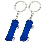 Moydolo Lot de 2 porte-clés en forme de skateboard pour homme et femme, bleu