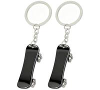 Moydolo Lot de 2 porte-clés en forme de skateboard pour homme et femme, Noir