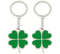 Moydolo Lot de 2 porte-clés porte-bonheur trèfle à quatre feuilles porte-bonheur Quadrifoglio