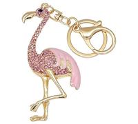 Moydolo Pendentif animal en cristal bling koala chouette baleine flamant rose tortue porte-clés anneau pour femmes et filles, rose