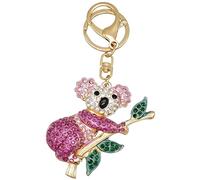 Moydolo Porte-clés avec pendentif animal en cristal bling koala, chouette, baleine, flamant rose, tortue pour femmes et filles, koala