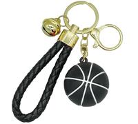 Moydolo Porte-clés de basket-ball - Nouveauté - Pour les fans de ballon de sport - Pour garçons, filles, hommes et femmes, Noir