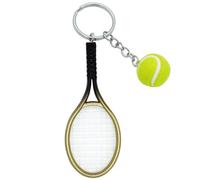Moydolo Porte-clés mini raquette de tennis avec pendentif anneau de clé balle de tennis keychain keyring