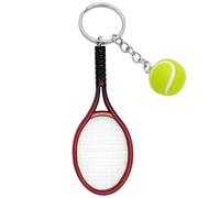 Moydolo Porte-clés mini raquette de tennis avec pendentif anneau de clé balle de tennis keychain keyring