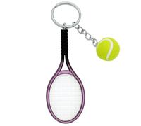 Moydolo Porte-clés mini raquette de tennis avec pendentif anneau de clé balle de tennis keychain keyring