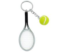 Moydolo Porte-clés mini raquette de tennis avec pendentif anneau de clé balle de tennis keychain keyring