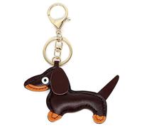 Moydolo Porte-clés teckel en cuir pendentif sac mignon chiot chien saucisse keychain breloques pour homme femme garçon fille
