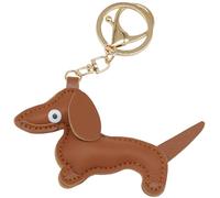 Moydolo Porte-clés teckel en cuir pendentif sac mignon chiot chien saucisse keychain breloques pour homme femme garçon fille