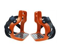 Moyeetings Étrier avec Housse Protection, Orange | Antidérapant, Étriers avec Grille Protection, Robuste, pour Entraînement, cavalières