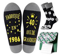 Moyel Cadeau Homme 40 Ans Anniversaire Chaussettes Homme 43-46 Idee de Cadeau 40 Ans Homme Original 1986 Cadeaux Anniversaire Papa Mari Fils Frère