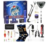 Moyel Calendrier de l'avent Peche 2025 24 Jours Calendriers de l'avent Hommes Calendrier Avent Peche Adulte Calendrier de l'avent Ado Garçon Materiel de Pêche Cadeaux Noel Pecheur Papa Grand-Père