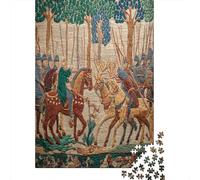 Moyen-âge Art, Scène de Deux armées Face à Face dans Une forêtPuzzles 1000 Pièces pour Adultes, Jeux ÉduChatifs, Décoration D'intérieur38x26cm/1000pcs