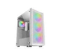 Moyen-tour Gaming ATX MC-F Blanc Verre Trempé Metal-Mesh 4 Ventilateurs ARGB 120mm