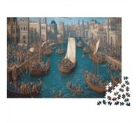 Moyens de Transport de l'europe médiévale Cadeau Unique Décoration Intérieure Jeu Éducatif Challenge Toy Adultes & Enfants des 14 Ans 70x50cm/1000pcs