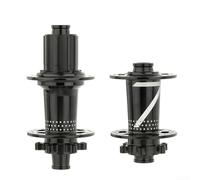 Moyeu de frein avant et arrière à 4 roulements à 32 trous 6 boulons en aluminium compatible avec 7, 8, 9, 10, 11, 12 vitesses (noir)