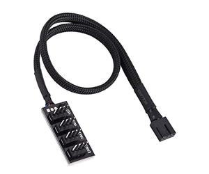 Moyeu de Répartiteur PWM à 4 Voies à Manchon Noir, Contrôle de Nombreux Ventilateurs du Système, Extension d'un en-tête de Ventilateur PWM, Prise en Charge de la Fonction PWM