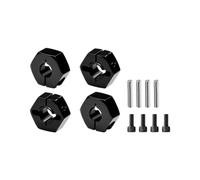 Moyeu de roue avant et arrière en alliage d'aluminium 6061-T6 12 mm pour Traxxas Mini Slash Mini Rally VXL 1/10 Slash Bigfoot Jato 3.3 Rustler Stampede - Noir