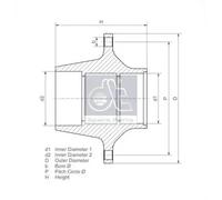 Moyeu de roue Essieu arrière 4.69673 DT Spare Parts