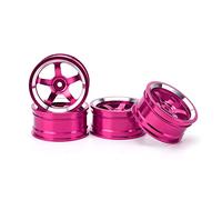 Moyeu de roue RC en alliage d'aluminium, accessoire durable et haute résistance pour voiture de tourisme et de drift (Rose)
