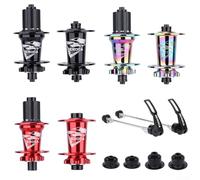 Moyeu de vélo de montagne 32 trous 5 roulements avec dégagement rapide et axe traversant, prend en charge 8 à 11 vitesses, cliquet en acier au carbone usiné CNC, tambour en alliage d'aluminium (QR/axe